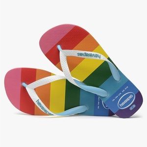 HAVAIANAS PRIDE MULTICOLORED FLIP FLOPS SANDALS BRAND NEW WITH TAGS US 11/12